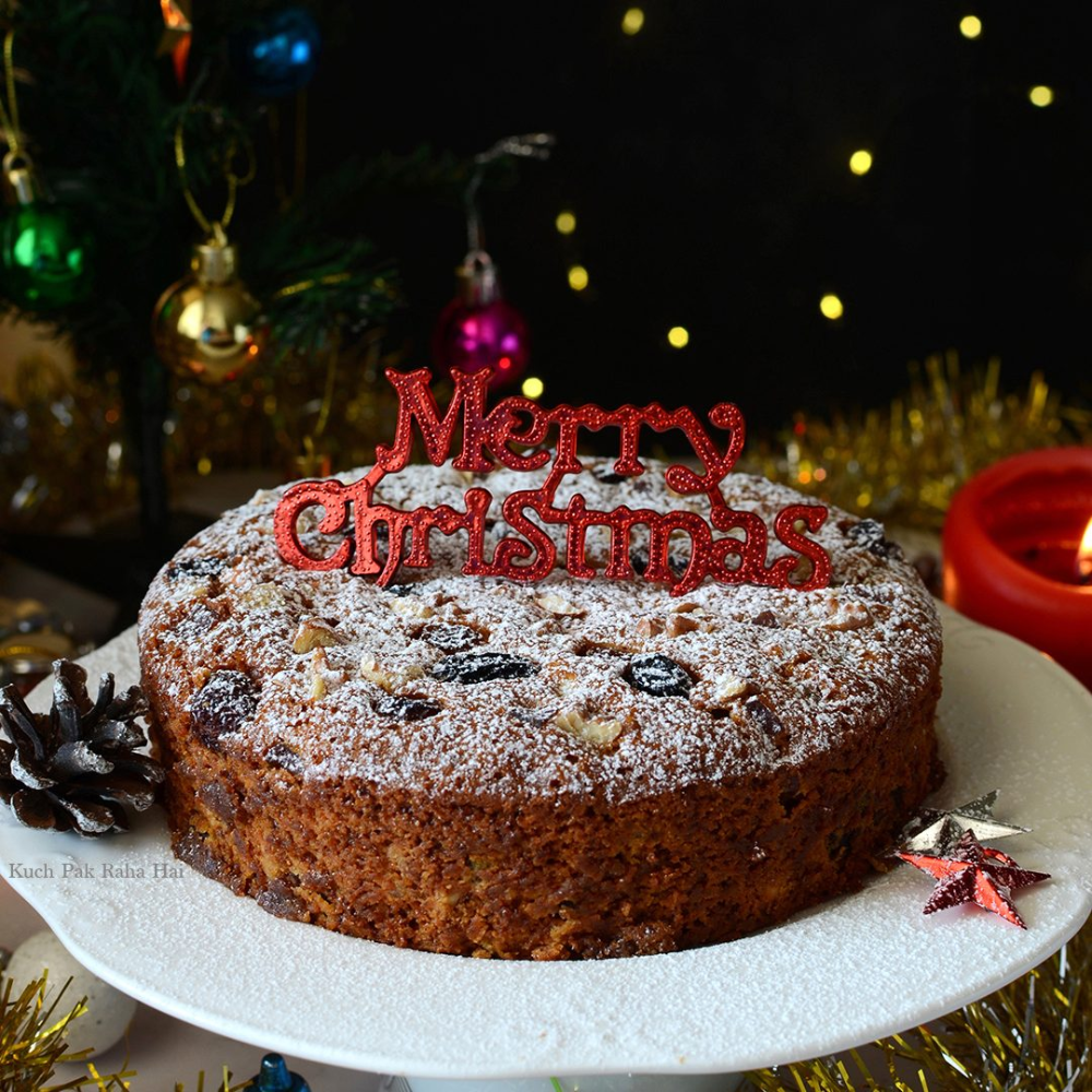 Eggless Dry Fruit Plum Cake